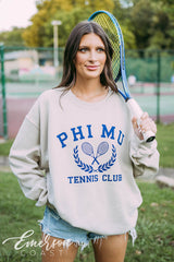 Phi Mu Tennis Club Sand Crewneck