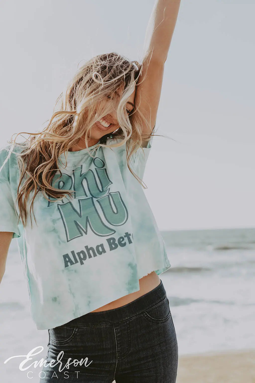 Phi Mu Tie Dye Cropped Tee