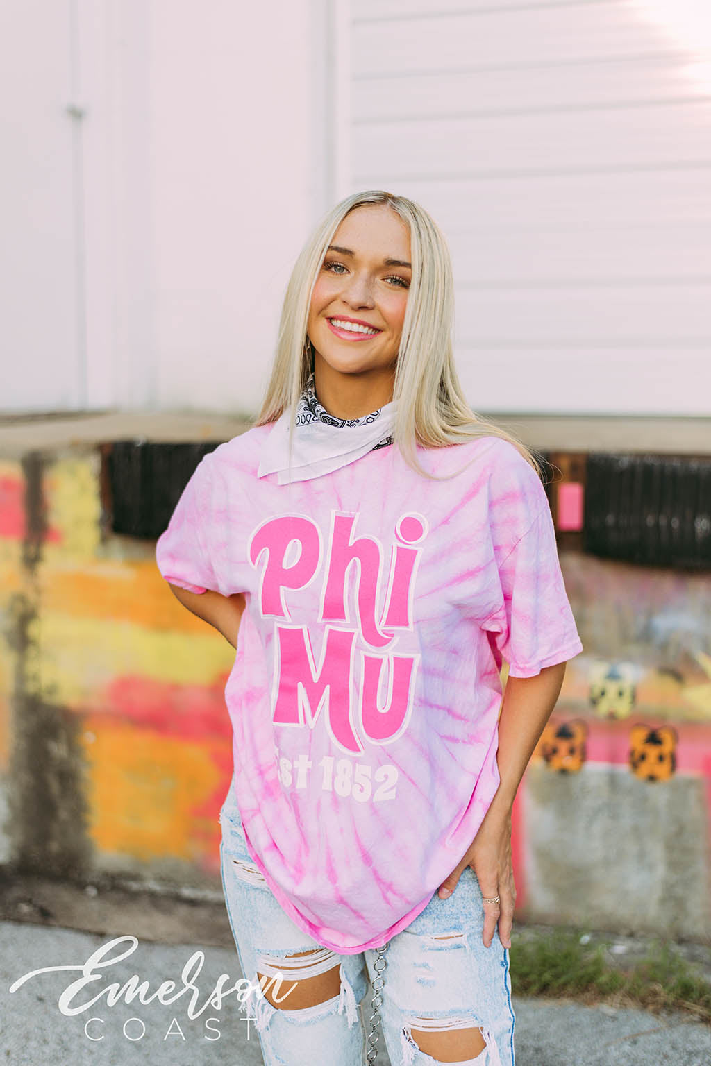 Phi Mu Pink Tie Dye Tshirt