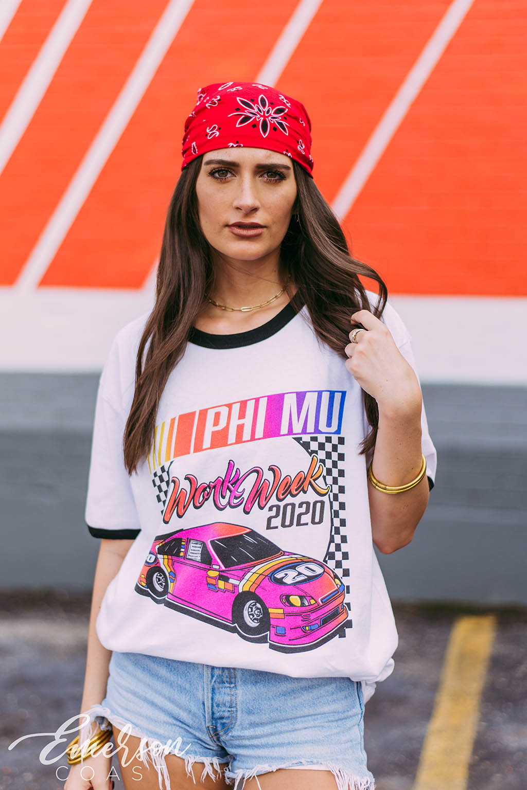 Phi Mu Nascar Work Week Ringer Tee