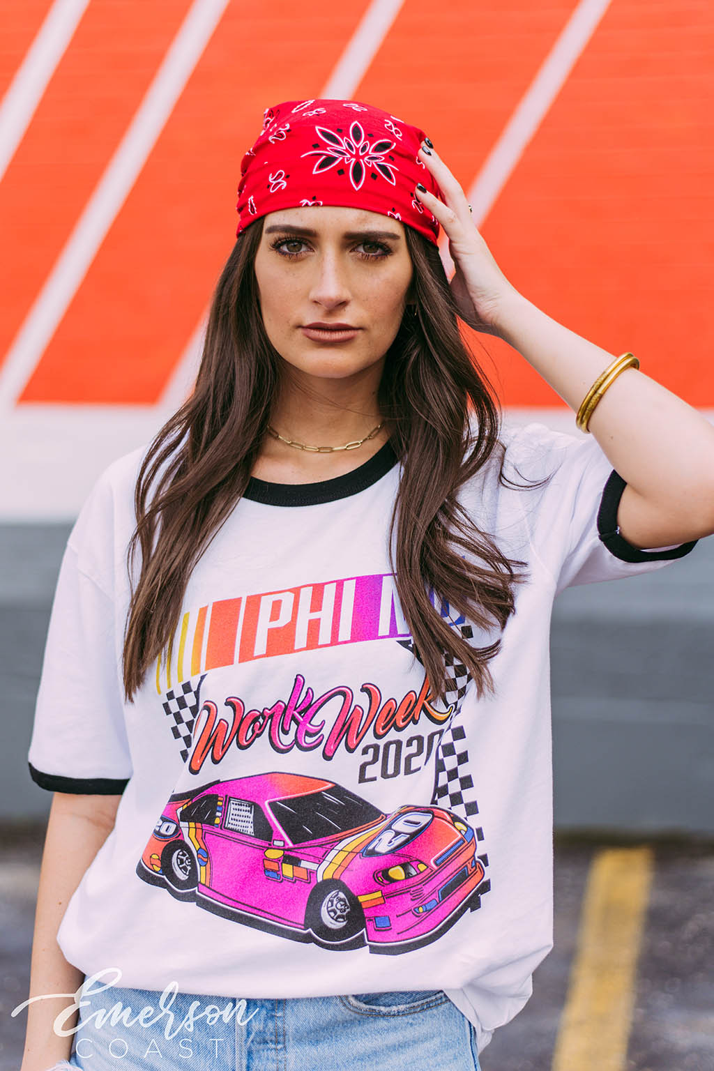 Phi Mu Nascar Work Week Ringer Tee