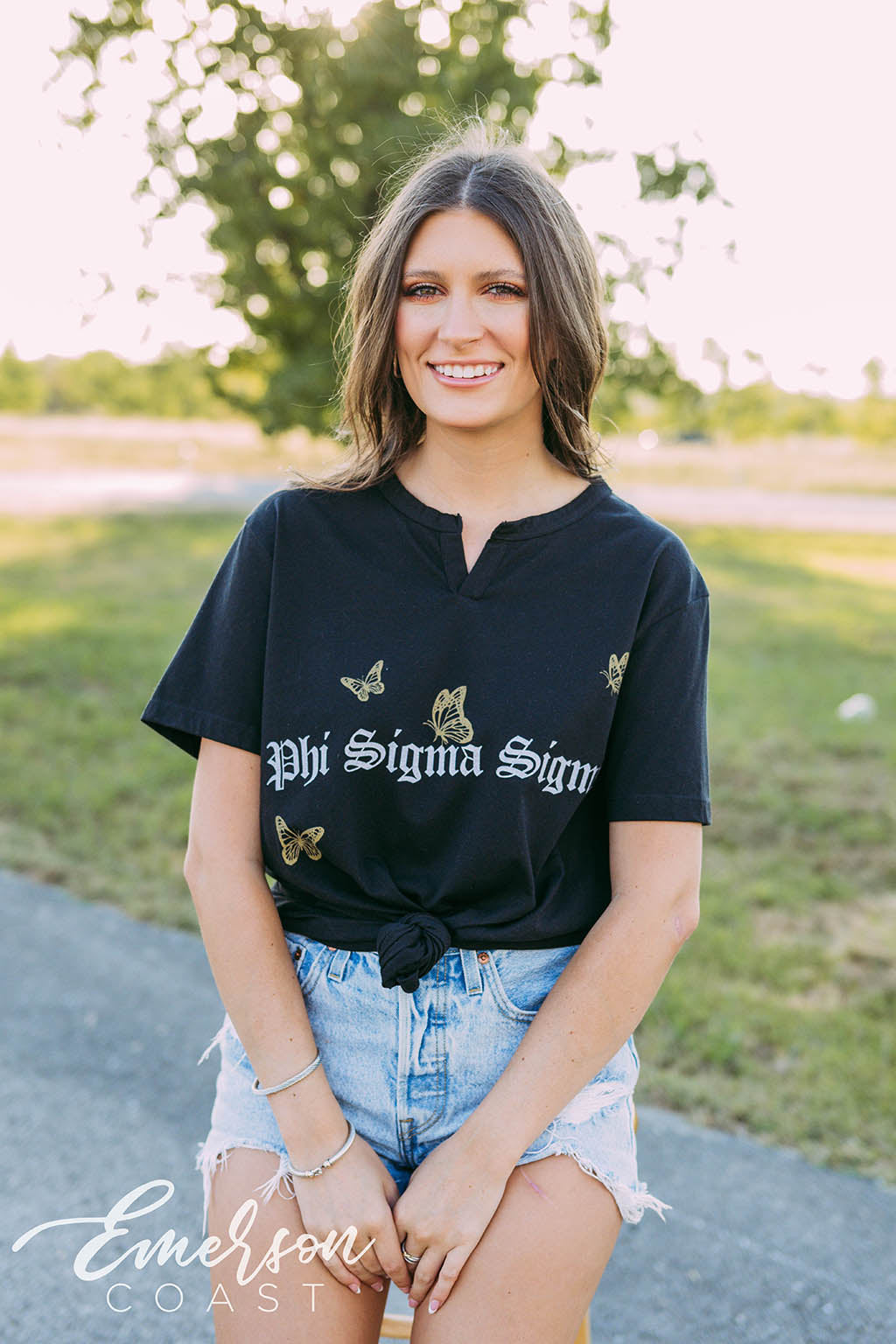 Phi Sigma Sigma PR Butterfly Notch Tee