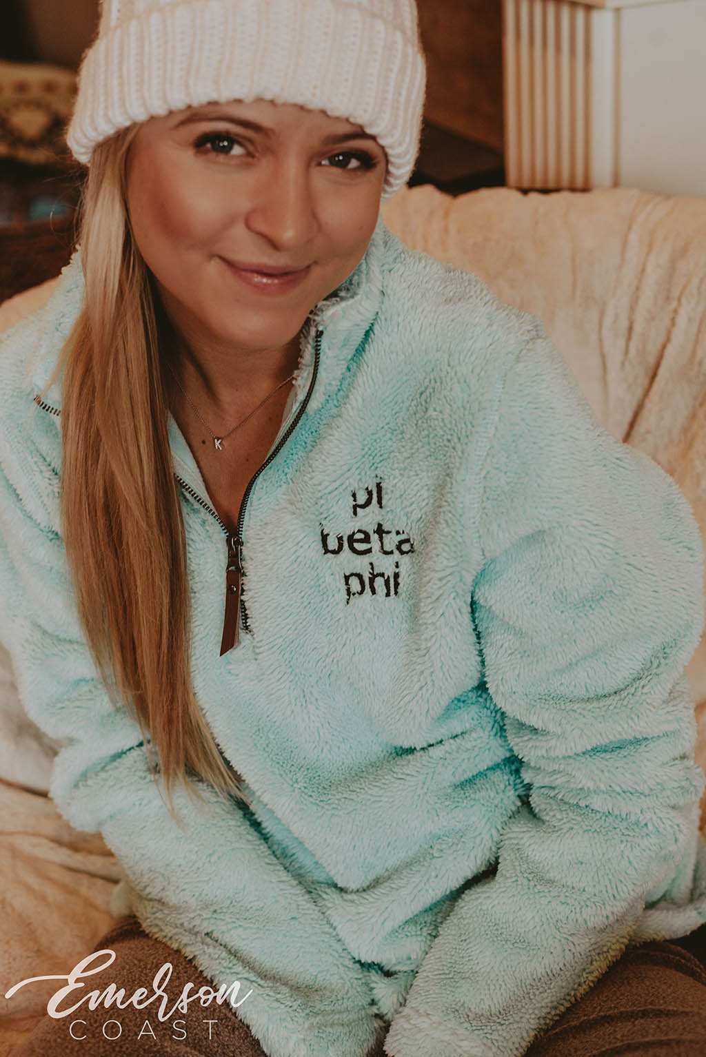 Pi Beta Phi Embroidered Fuzzy Pullover