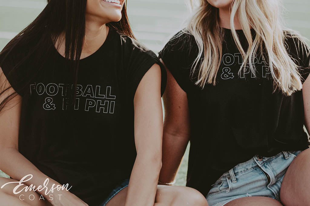 Pi Phi & Football Simple Tee