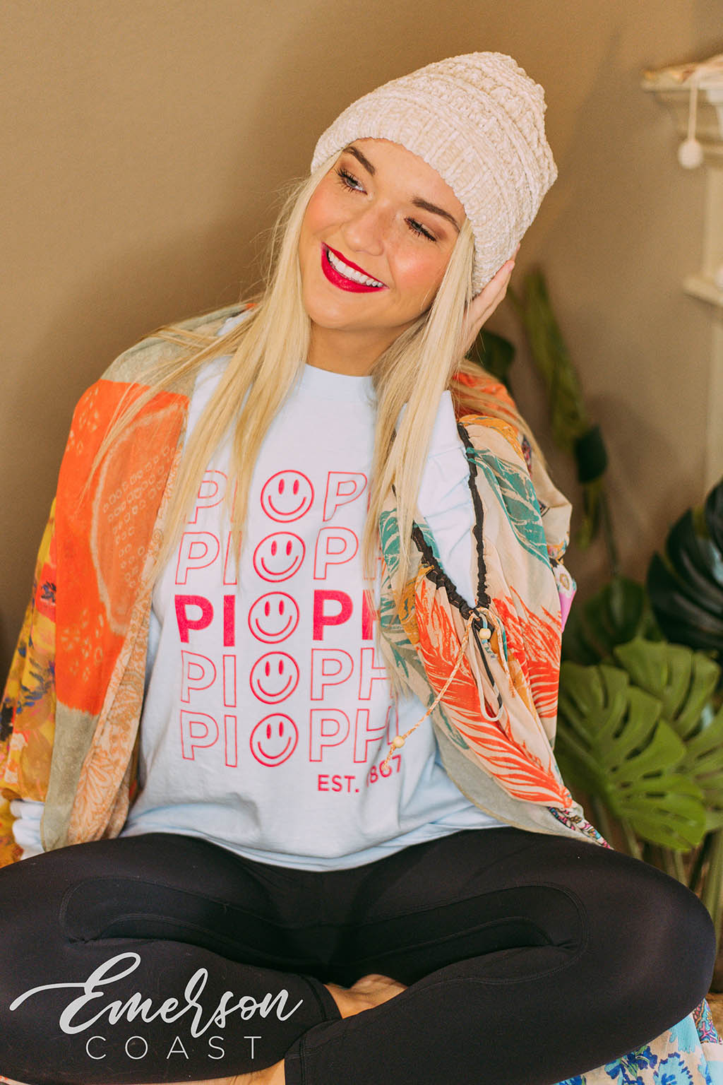 Pi Beta Phi Smiley Long Sleeve Tee