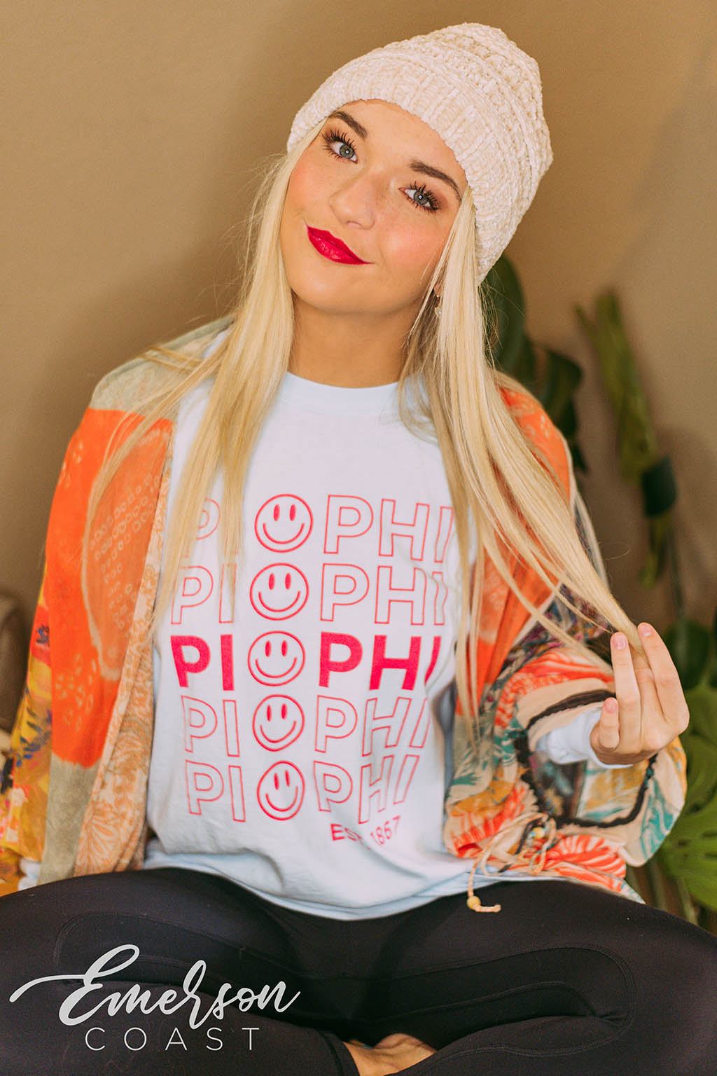 Pi Beta Phi Smiley Long Sleeve Tee