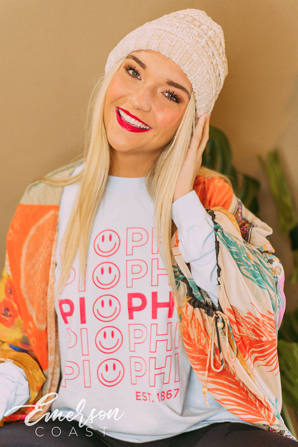 Pi Beta Phi Smiley Long Sleeve Tee