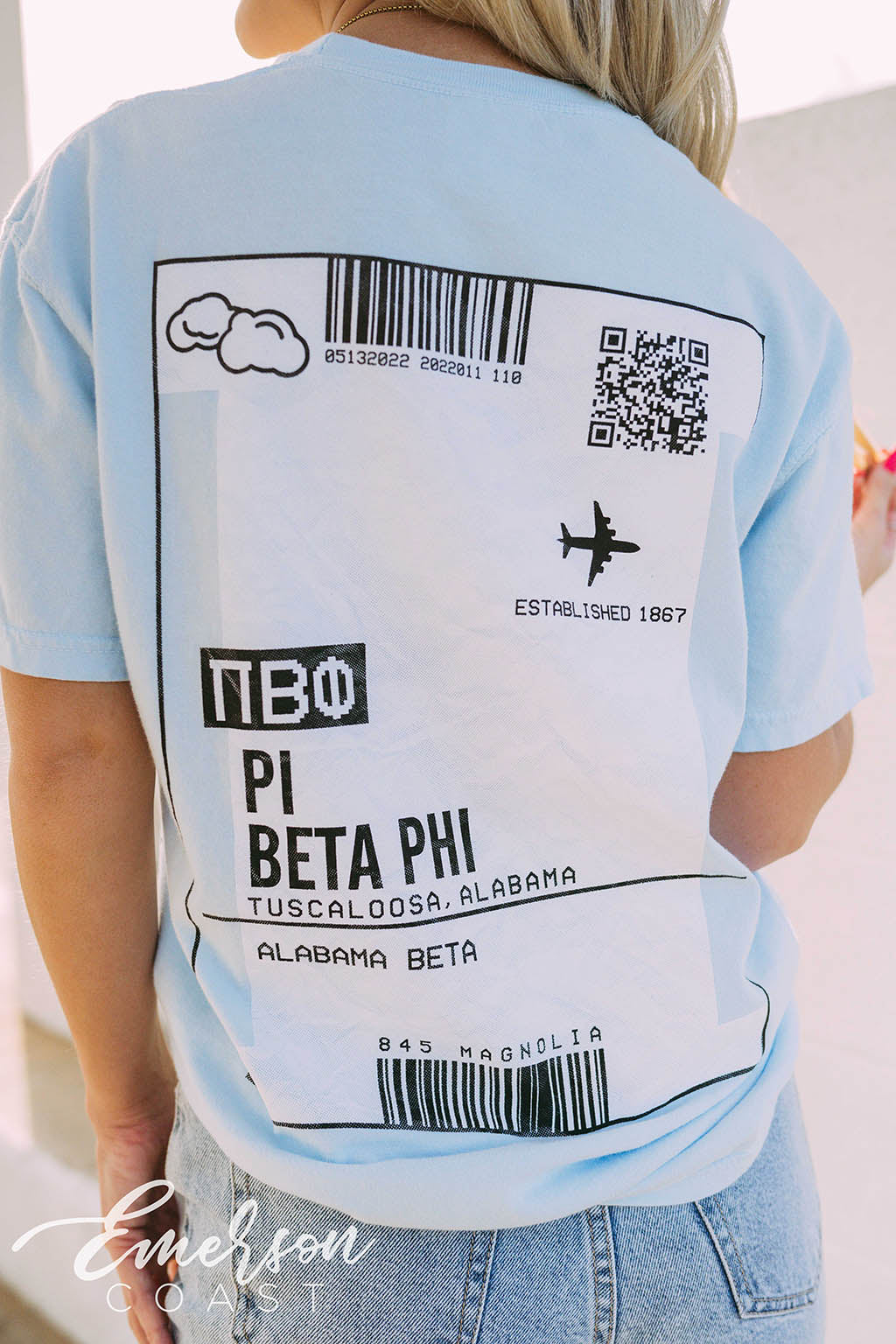 Pi Beta Phi PR Plane Ticket Tee