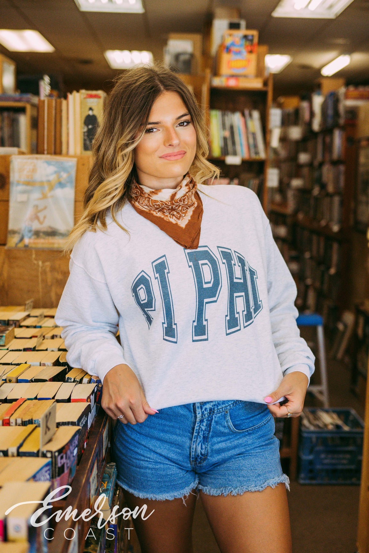Pi Phi Bold Ash Gray Sweatshirt