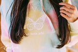 Pi Phi Butterfly Tie Dye Corduroy Hoodie