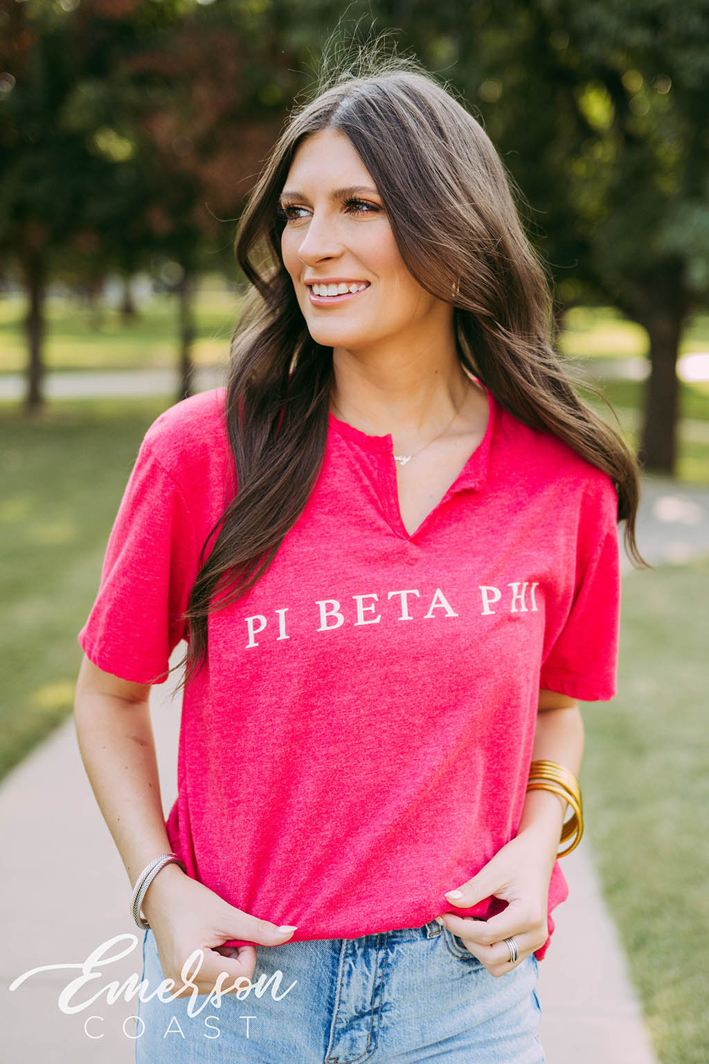 Pi Beta Phi PR Red Notch Tee