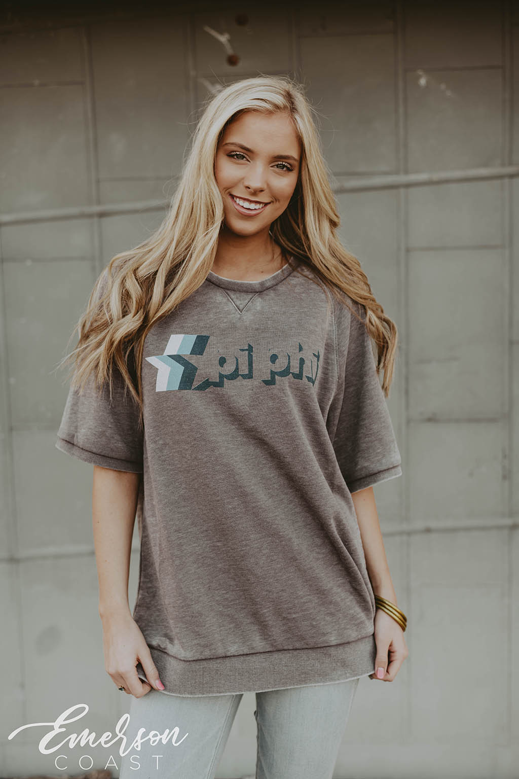 Pi Phi Short Sleeve Star Sweatshirt