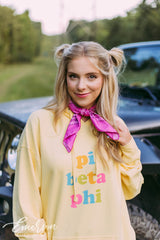 Pi Phi Colorful Yellow Hoodie