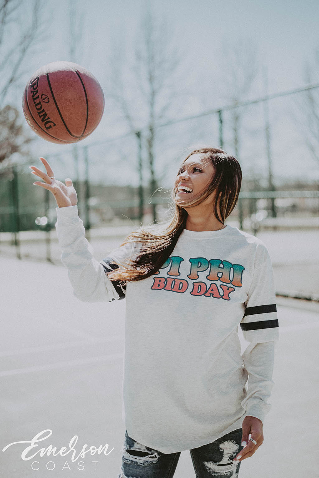 Pi Beta Phi Bid Day Stripe Long Sleeve Tee