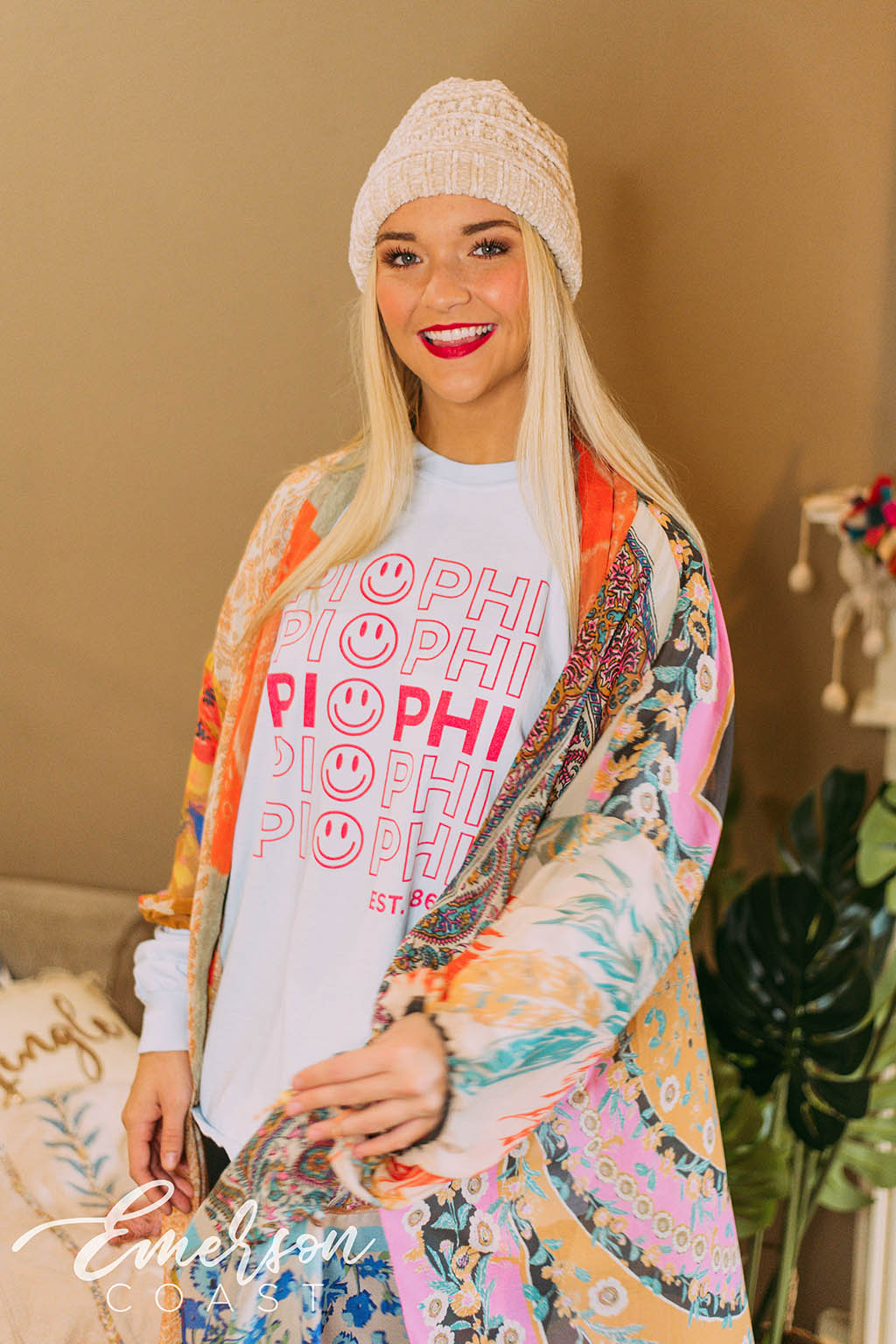 Pi Beta Phi Smiley Long Sleeve Tee