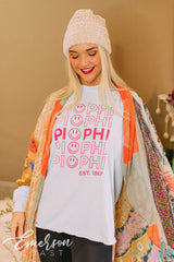 Pi Beta Phi Smiley Long Sleeve Tee
