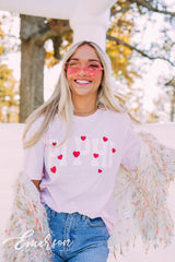 Pi Beta Phi PR Varsity With Hearts Tee