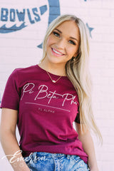 Pi Beta Phi Recruitment Maroon Tee