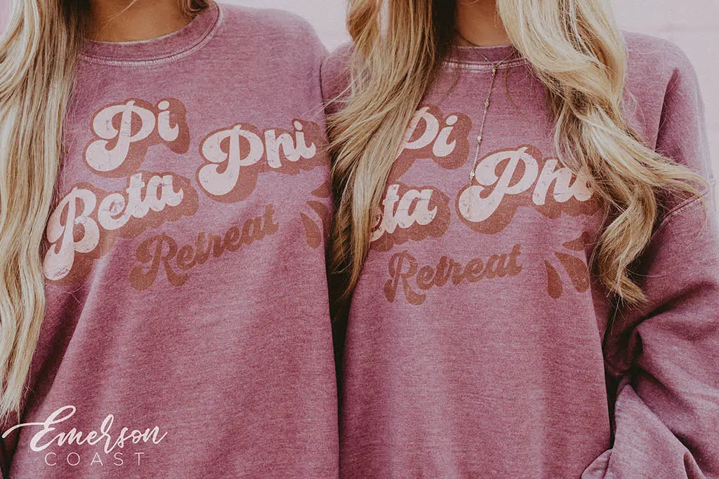 Pi Beta Phi Sisterhood Retreat Pink Bomber Sweatshirt