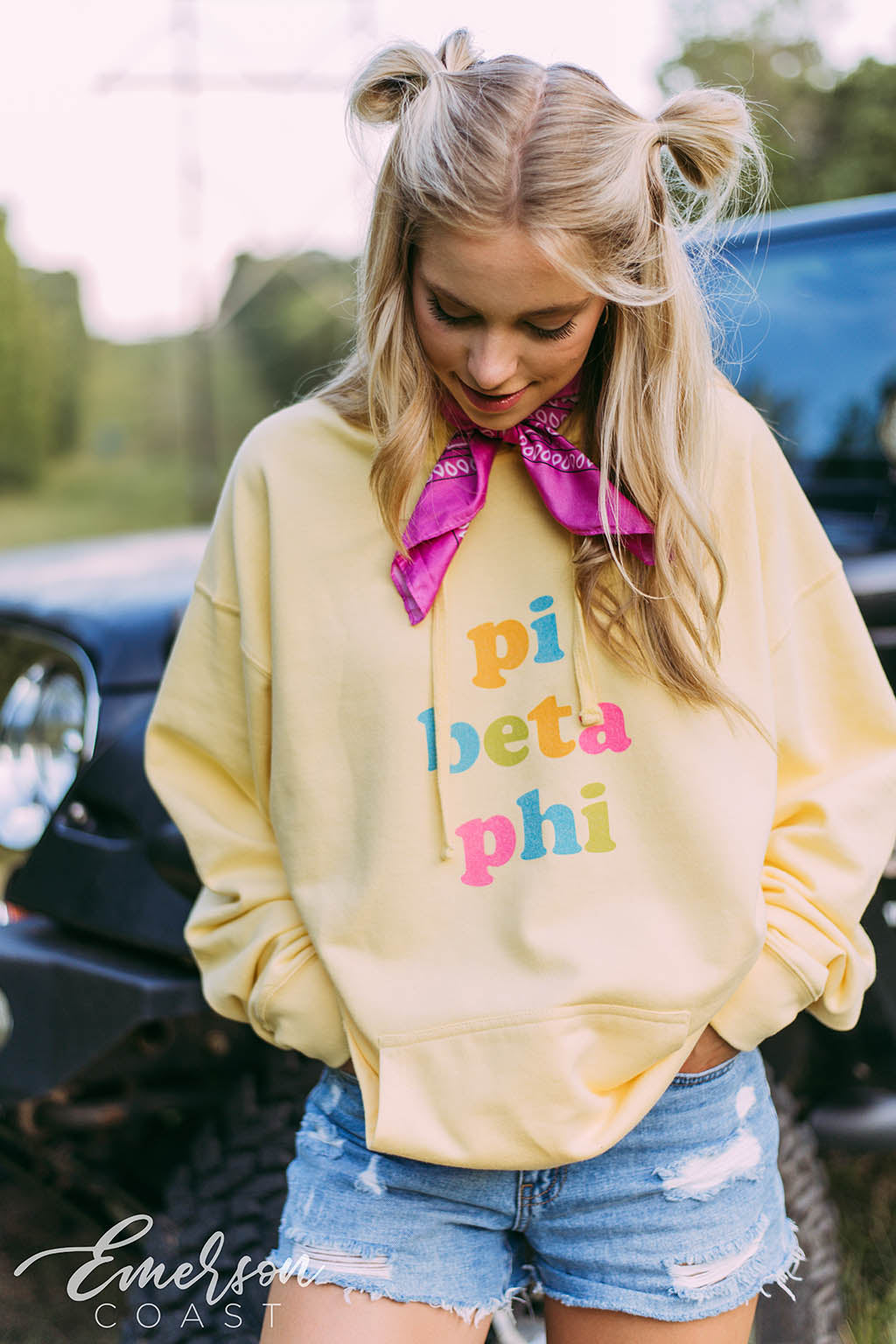 Pi Phi Colorful Yellow Hoodie