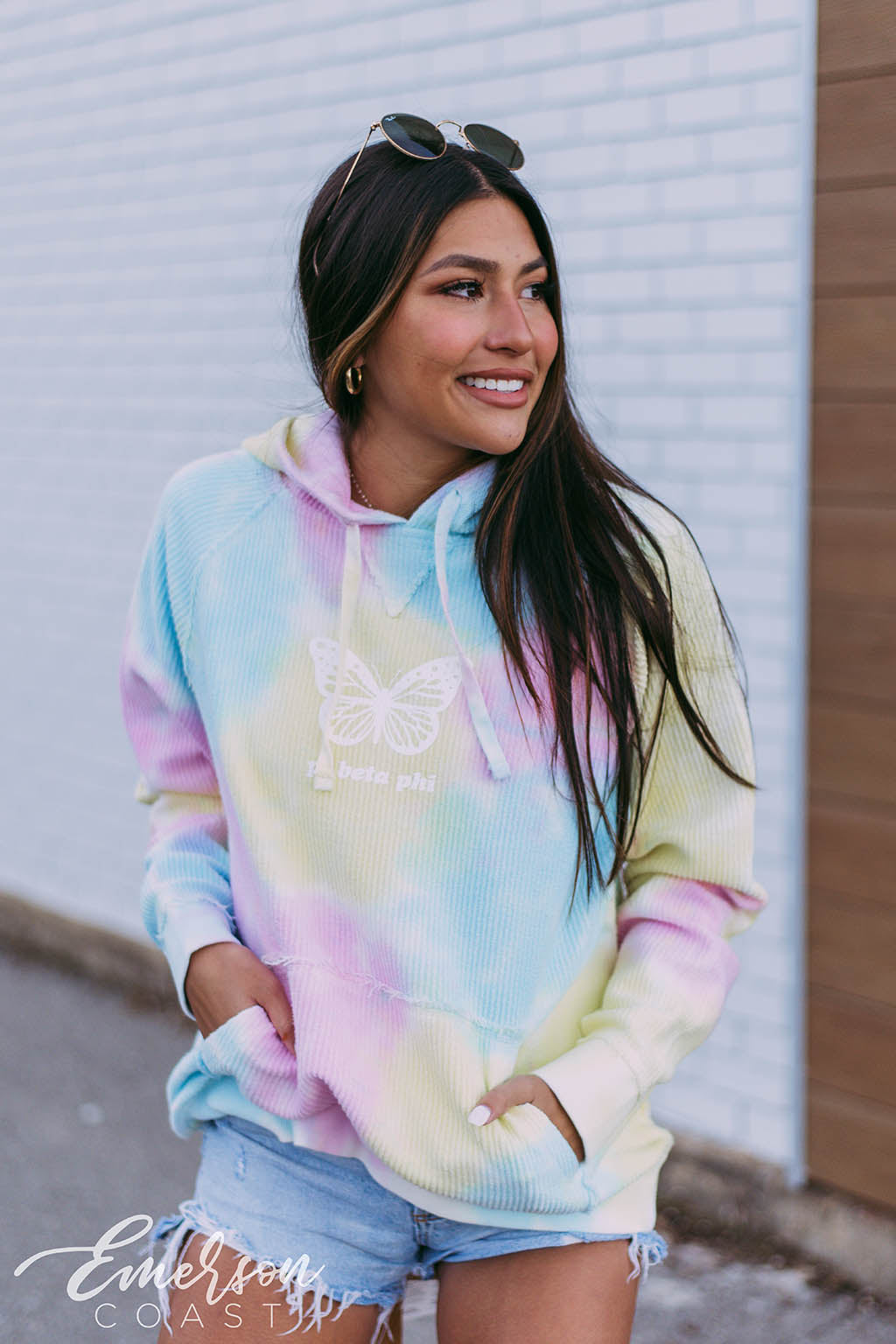 Pi Phi Spring Tie Dye Corded Hoodie