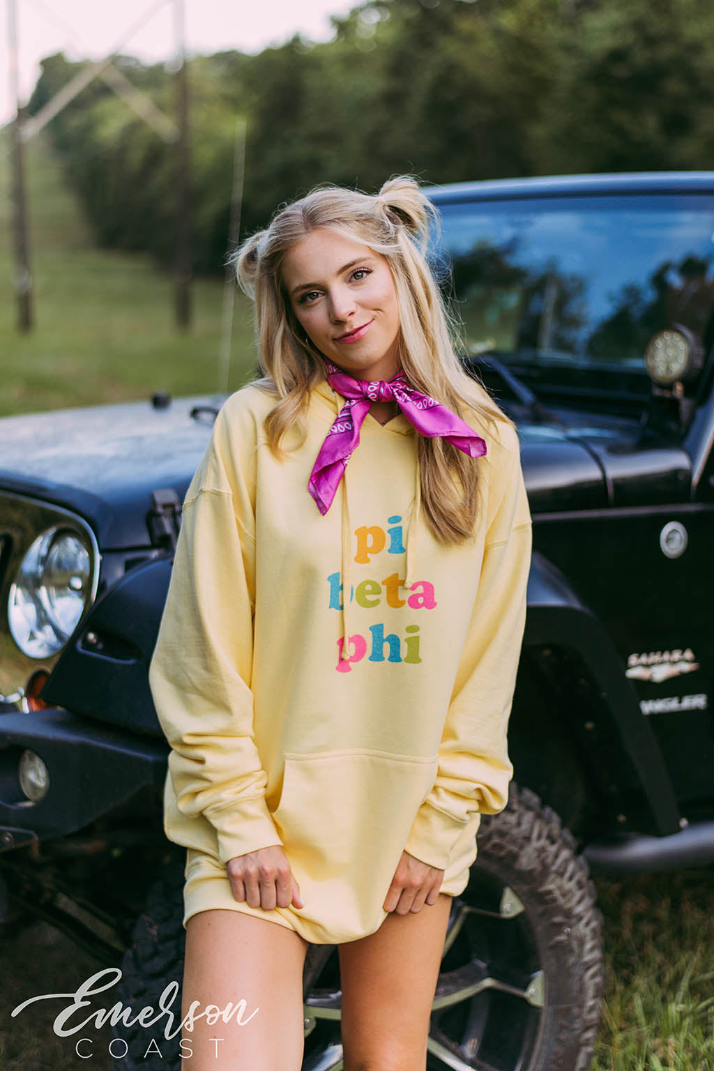 Pi Phi Colorful Yellow Hoodie