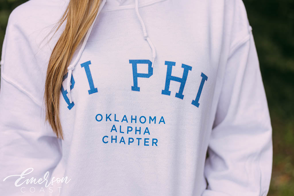 Pi Beta Phi Simple PR White Hoodie