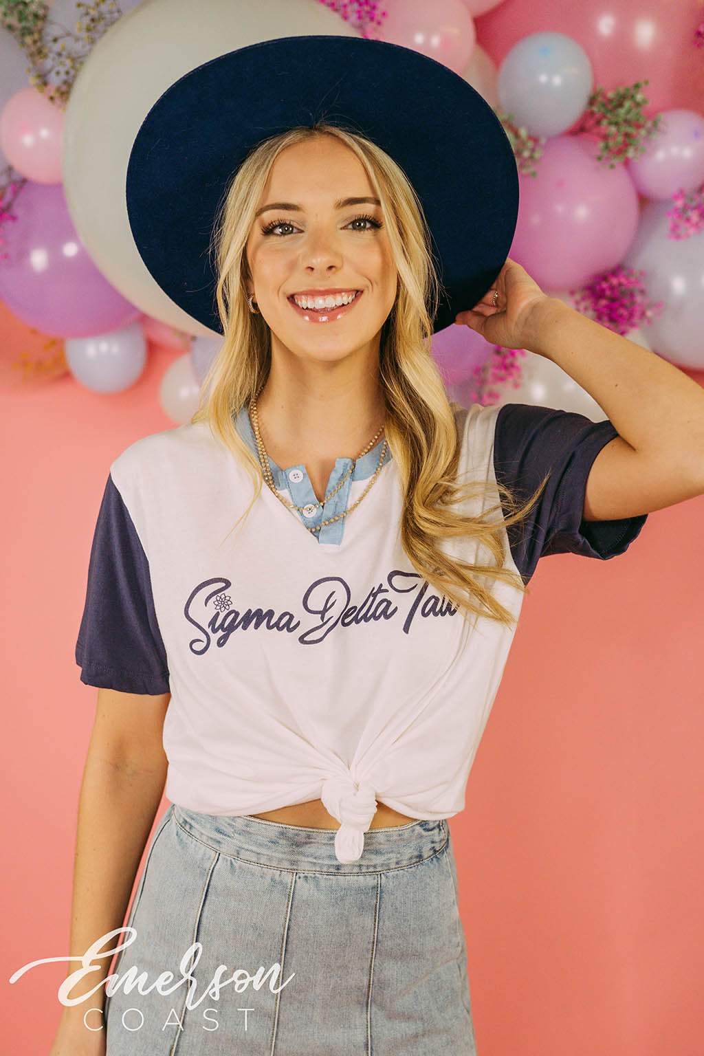 Sigma Delta Tau Colorblock Henley