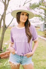Sigma Kappa End Alz Purple Colorblock Ringer Tee