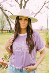 Sigma Kappa End Alz Purple Colorblock Ringer Tee
