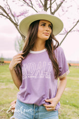Sigma Kappa End Alz Purple Colorblock Ringer Tee