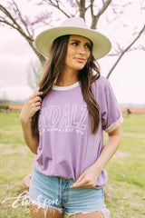 Sigma Kappa End Alz Purple Colorblock Ringer Tee