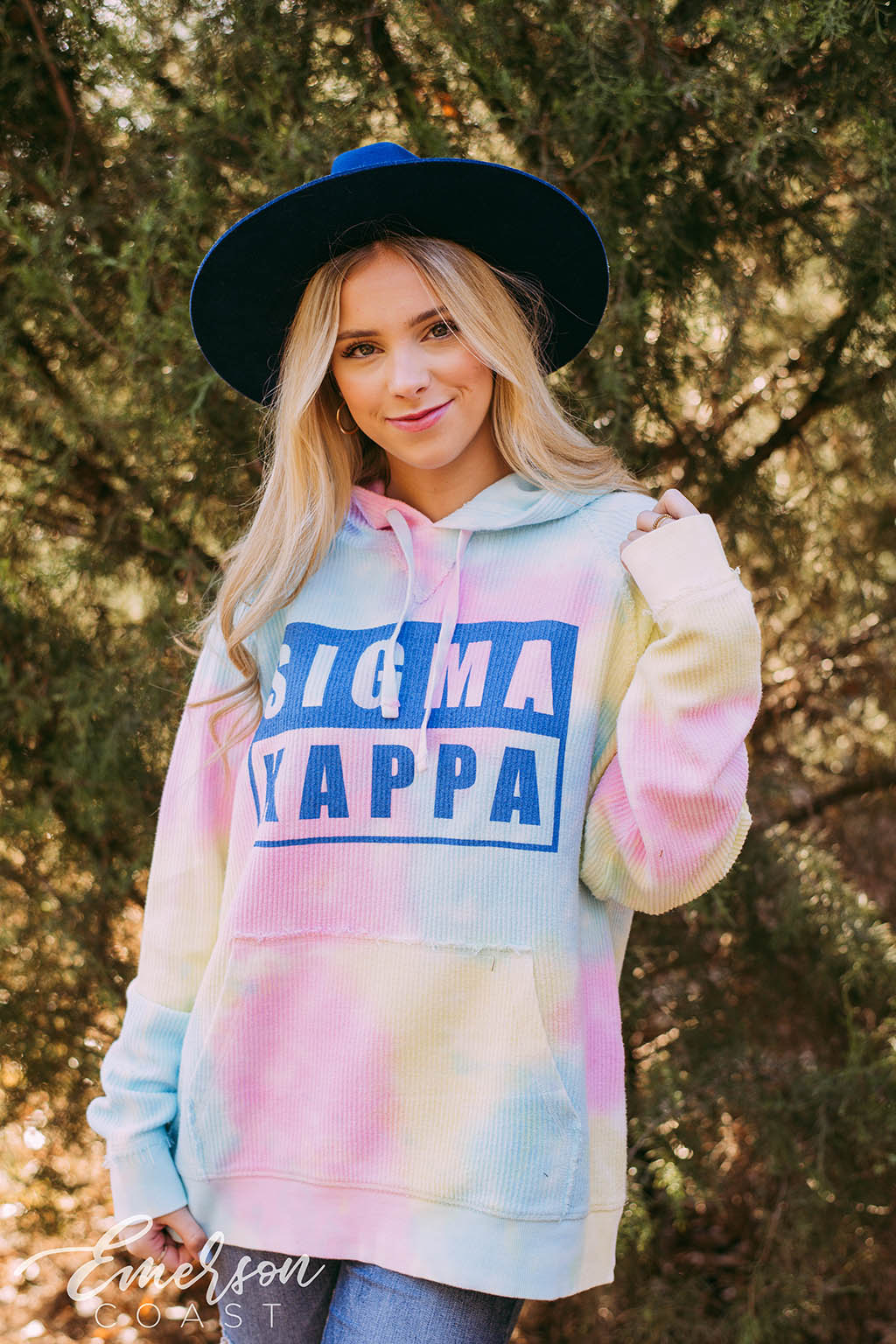 Sigma Kappa Tie Dye Corduroy Hoodie