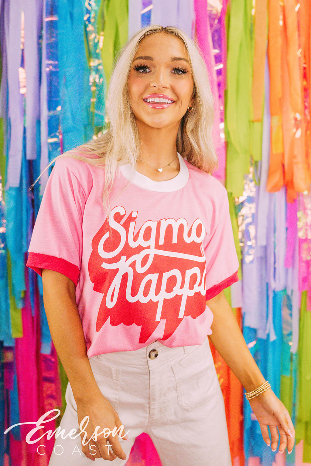 Sigma Kappa PR Retro 3d Font Colorblock RInger