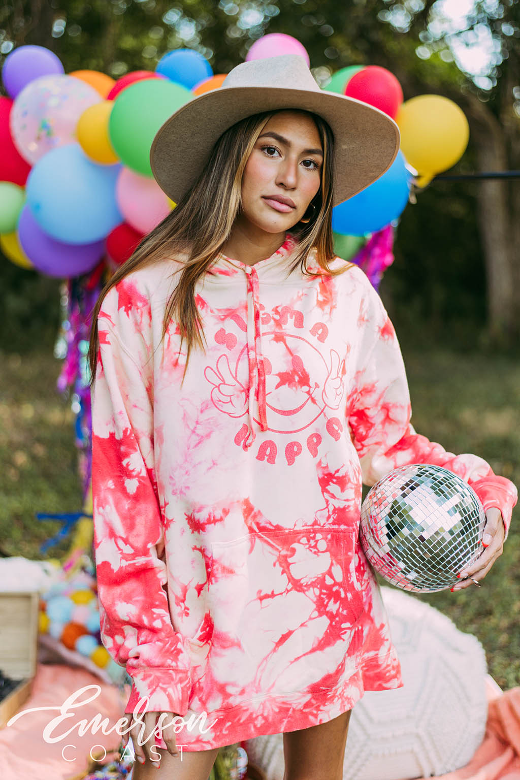 Sigma Kappa Coral Tie Dye Hoodie