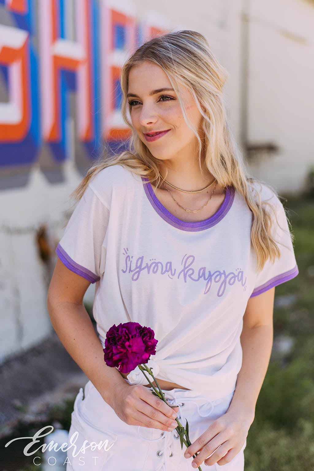 Sigma Kappa Script Ringer Tee