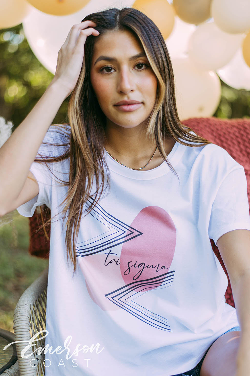 Tri Sigma Pastel Abstract Tee
