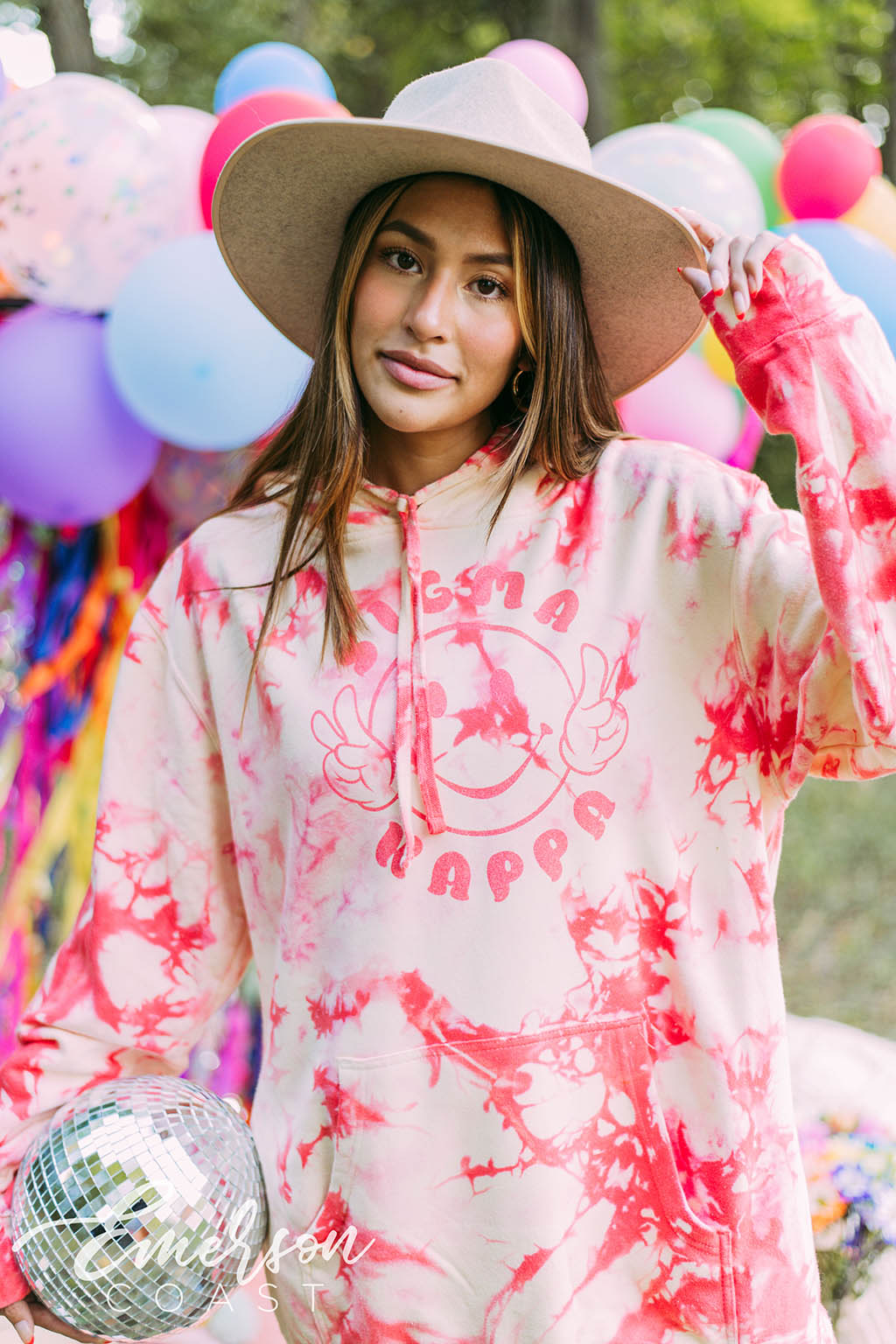 Sigma Kappa Coral Tie Dye Hoodie