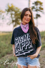 Sigma Kappa Lightning Bolt Mineral Wash Tee