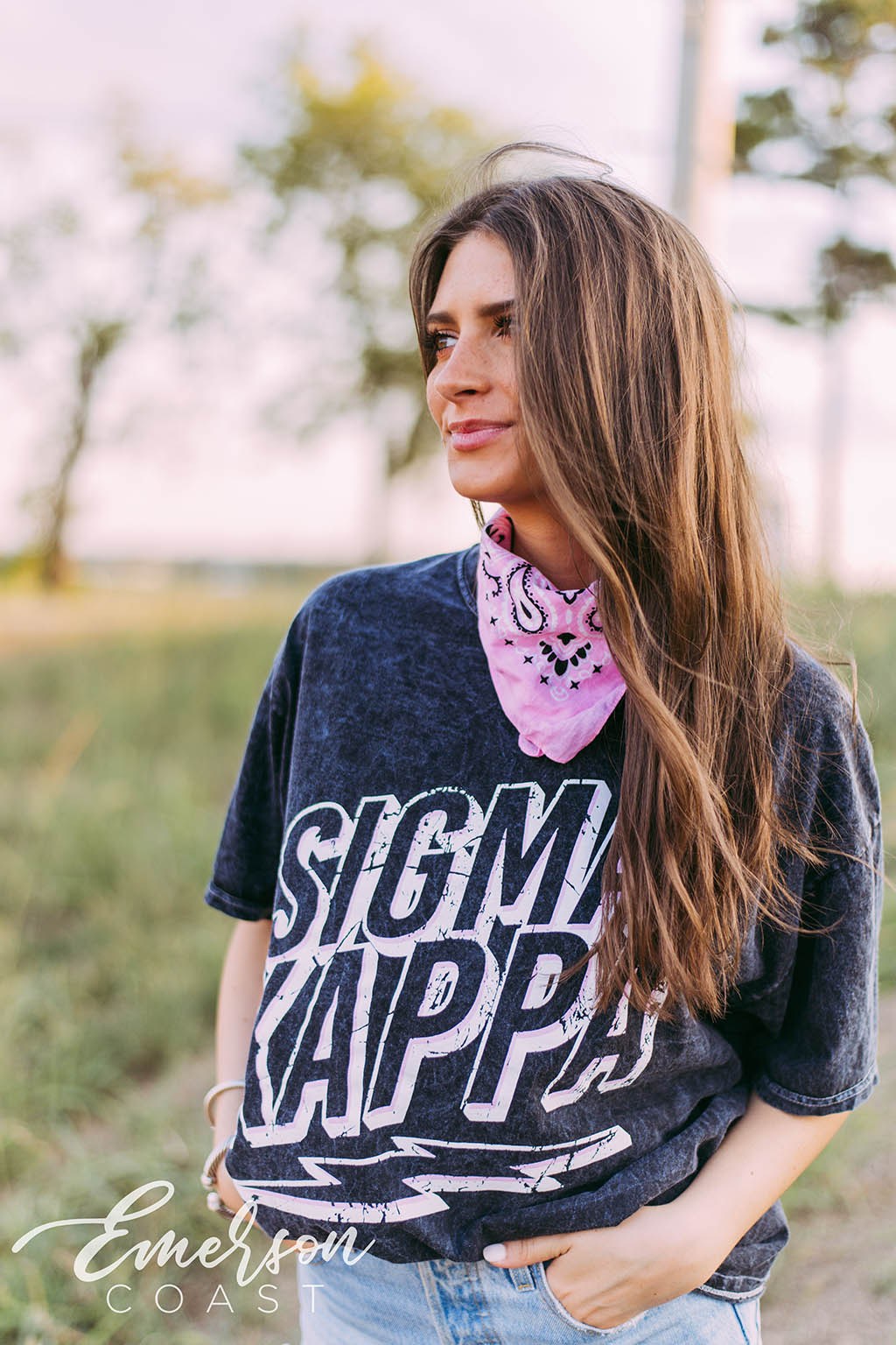 Sigma Kappa Lightning Bolt Mineral Wash Tee