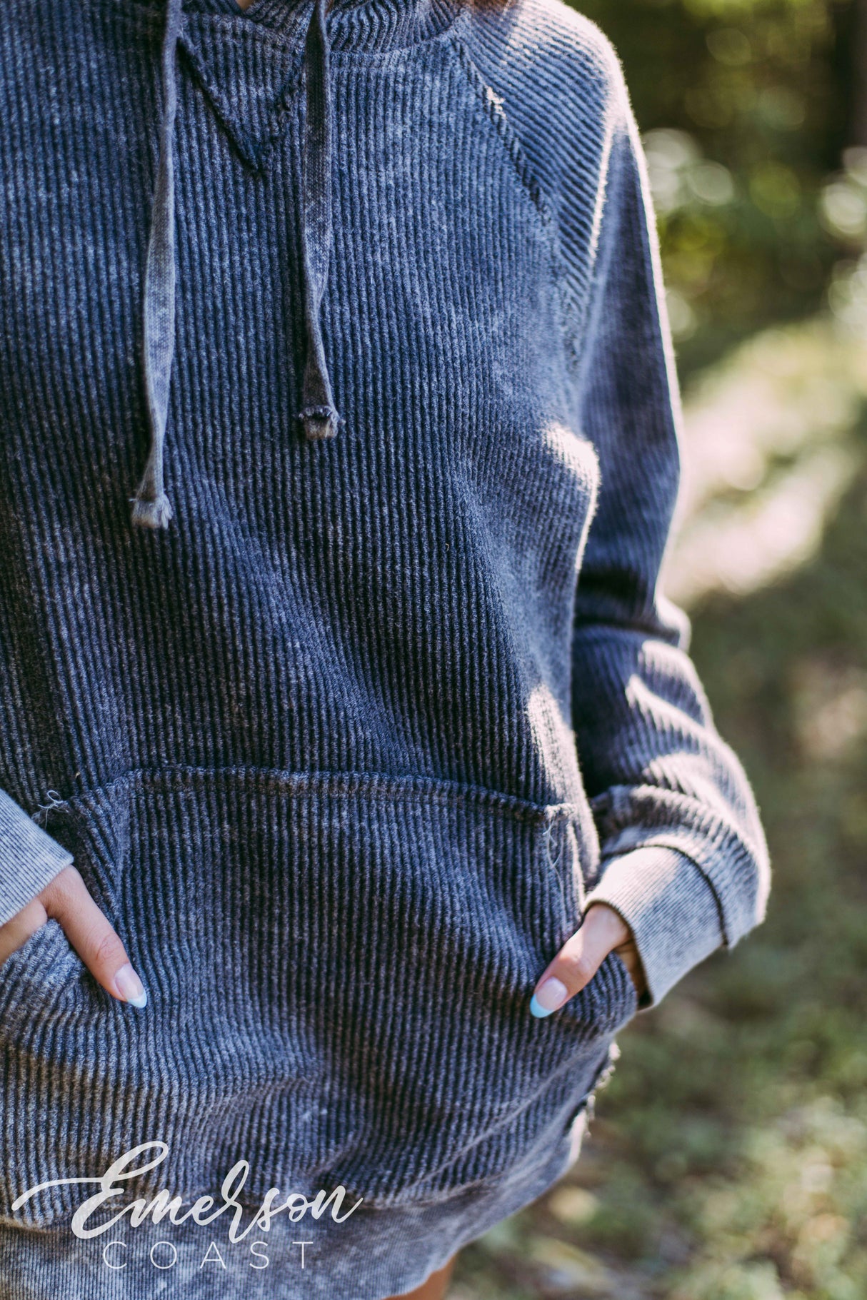 Chi Omega Charcoal Corduroy Hoodie
