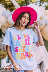 AOII Blue Mineral Wash Raw Neck Tshirt