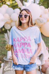 Kappa Kappa Gamma Retro Blue Mineral Wash Tee