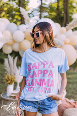 Kappa Kappa Gamma Retro Blue Mineral Wash Tee