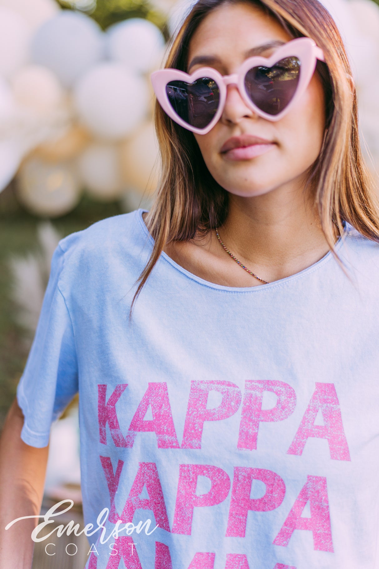 Kappa Kappa Gamma Retro Blue Mineral Wash Tee
