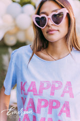 Kappa Kappa Gamma Retro Blue Mineral Wash Tee