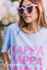 Kappa Kappa Gamma Retro Blue Mineral Wash Tee