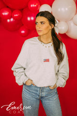 Kappa Alpha Theta Subtle America Embroidered Sweatshirt