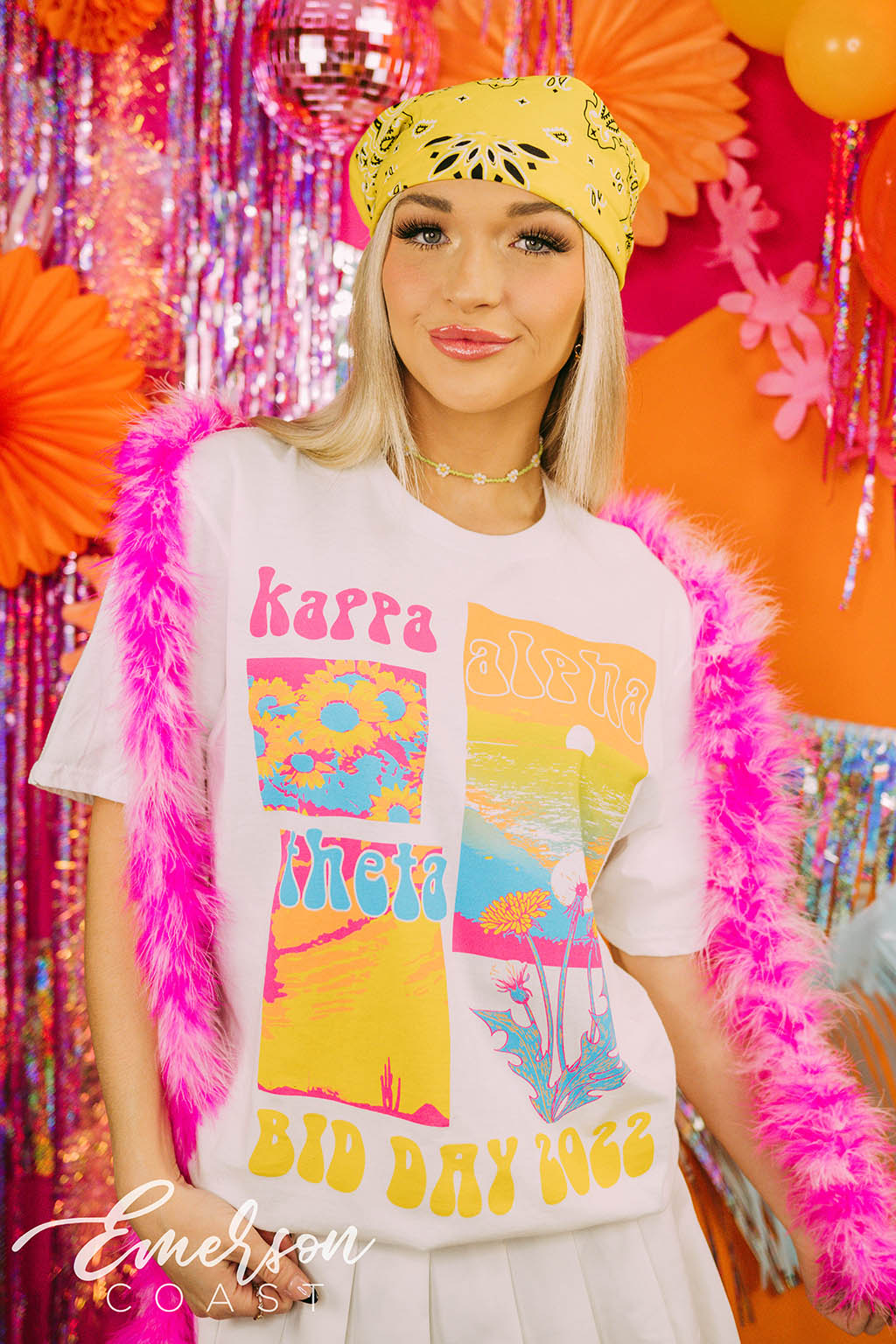 Kappa Alpha Theta Bid Day Golden Hour White Tee