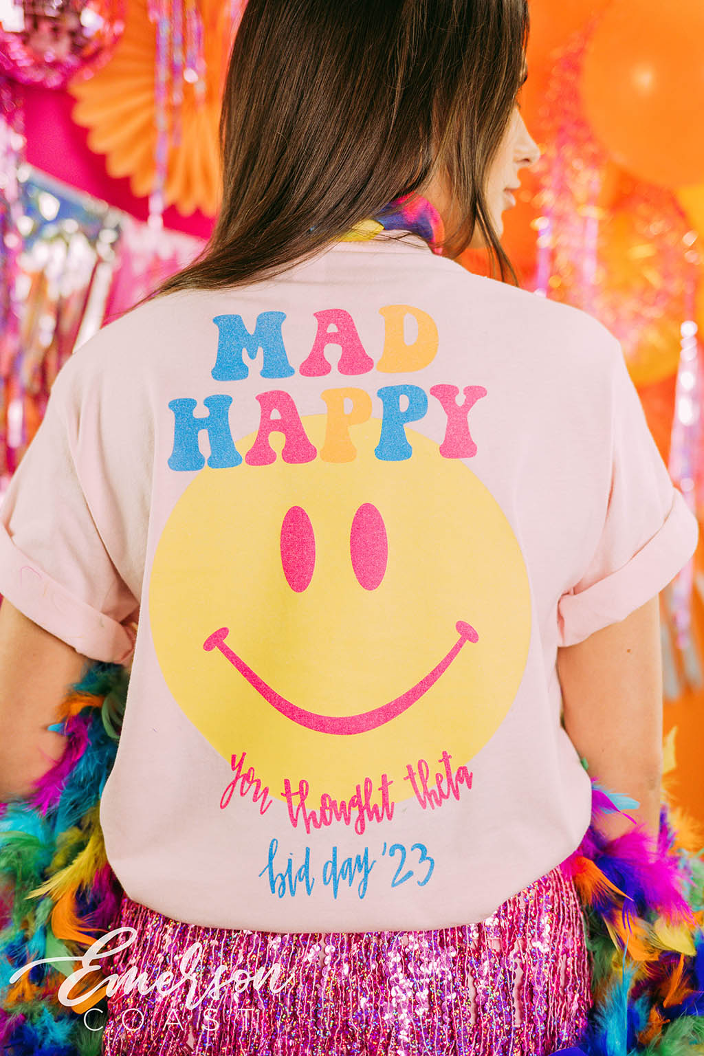 Happy Tee Theta Bid Day Think Theta Mad Happy Tee - Emerson Coast